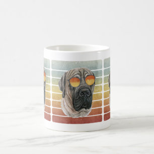 Taza De Café Retro Vintage Atardecer English Mastiff Mamá Papá