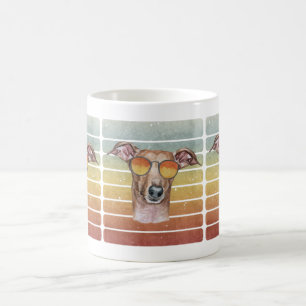 Taza De Café Retro Vintage Atardecer Galgo Italiano Mamá Papá