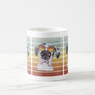 Taza De Café Retro Vintage Atardecer Gran Danés Mamá Papá