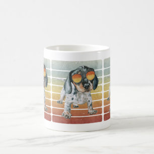 Taza De Café Retro Vintage Atardecer Negro Marrón Cachorro Dach