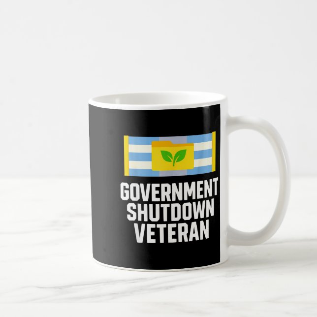 Taza De Café Retro Vintage Government Shutdown Veteran  (Derecha)