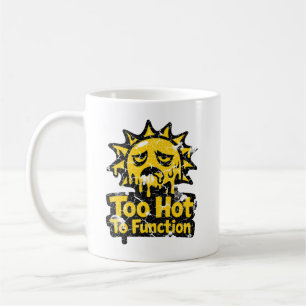 Taza De Café Retro Vintage Pixel Sol Estresado Calor Veraniego