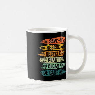 Taza De Café Retro Vintage Salvar abejas Rescate Animales Recic