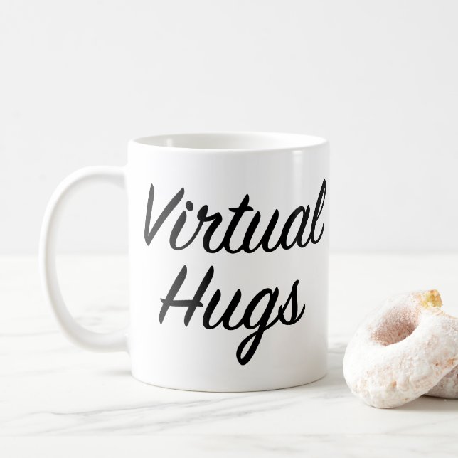 Taza De Café Retro Virtual Hugs Friends (Con donut)