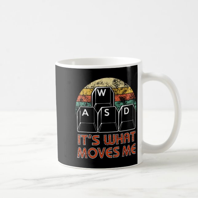 Taza De Café Retro Wasd Gaming Keys Funny Pc Gamer Design  (Derecha)