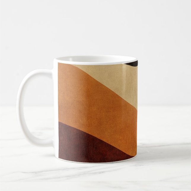 Taza De Café 🌈 Retro Wavy Pattern - Warm & Nostalgic 🎨 (Izquierda)