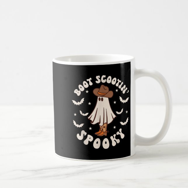 Taza De Café Retro Western Halloween Cute Ghost Funny Boot Scoo (Derecha)