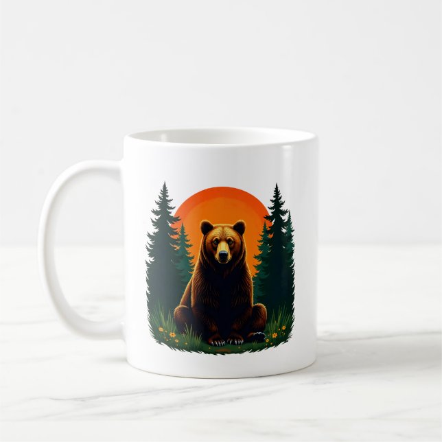 Taza De Café Retro Wildlife Forest Bear Outdoors Nature  (Izquierda)
