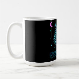 Taza De Café Retro Wolf Synthwave - Aullador Nocturno de Neón