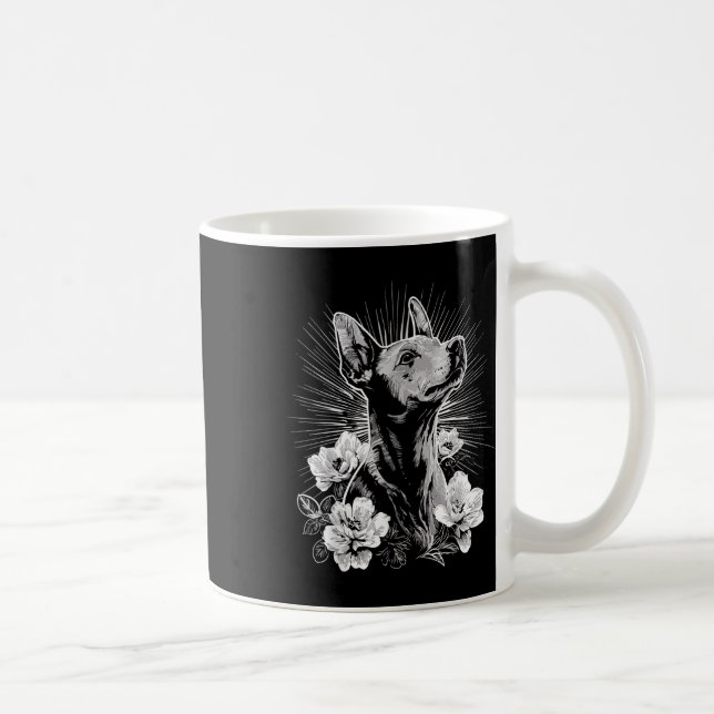 Taza De Café Retro Xoloitzcuintli Tattoo Style _1 (Derecha)