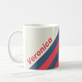 Taza De Café Retro Yacht Club Stripes with Name