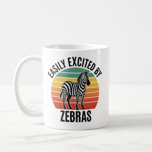 Taza De Café Retro Zebra Sunset with Fun Wild Spirit (Izquierda)