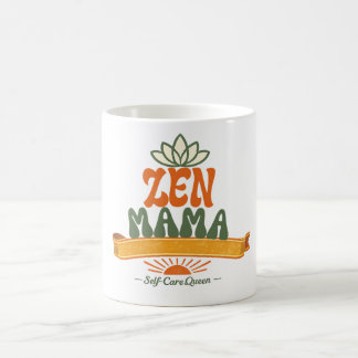 Taza de café Retro Zen Mama Yoga Lotus Boho