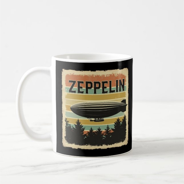 Taza De Café Retro Zeppelin Dirigible Airship Zepelin Zepplin (Izquierda)