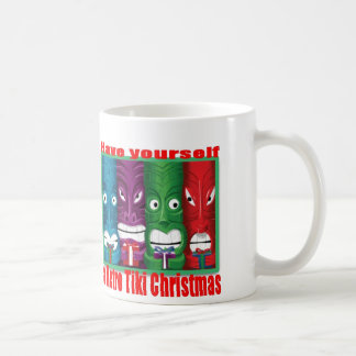 Taza De Café RetroTikiChristmasHeads-ClassicWhiteMug 11oz