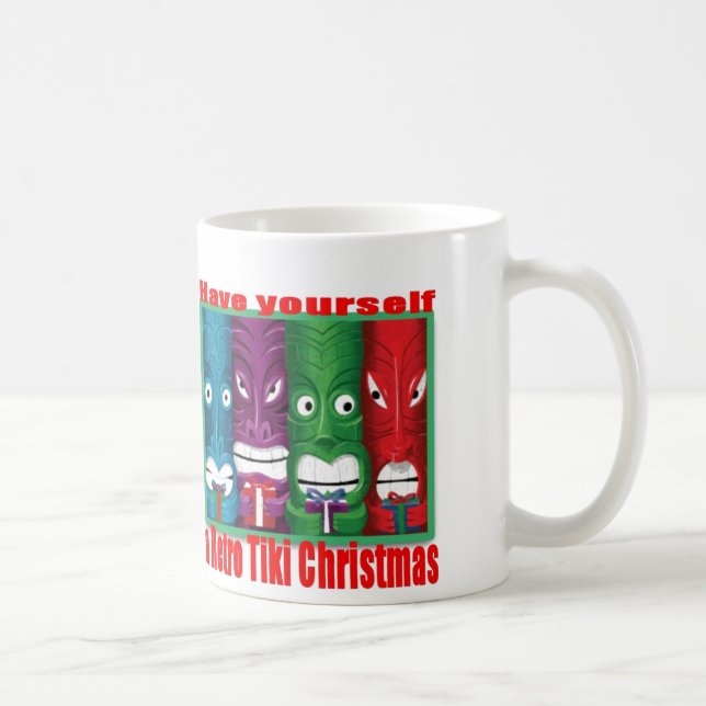 Taza De Café RetroTikiChristmasHeads-ClassicWhiteMug 11oz (Derecha)