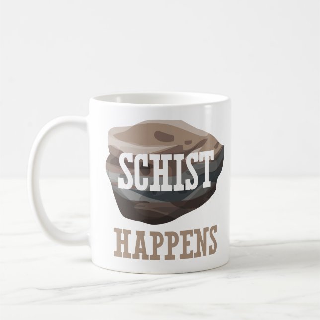 Taza De Café Retruécano divertido de la geología - el esquisto (Izquierda)