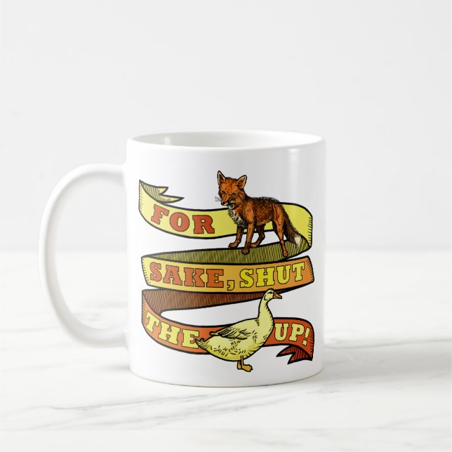 Taza De Café Retruécano divertido del animal del pato del Fox (Izquierda)