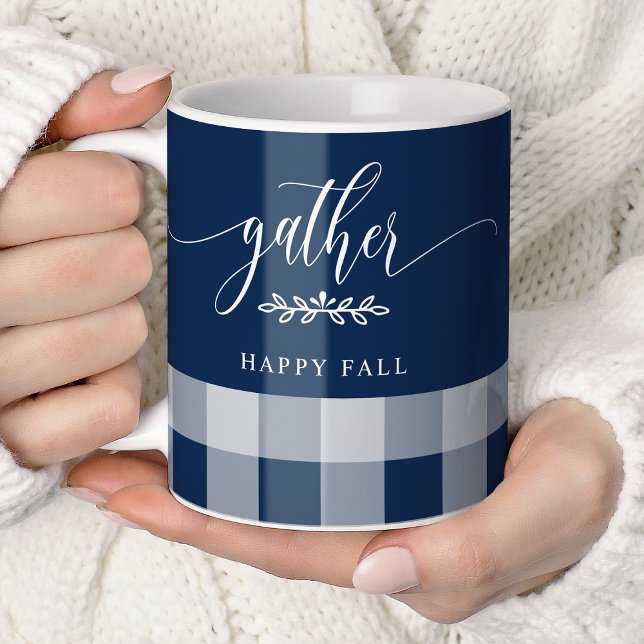 Taza De Café Reúna feliz marina de otoño y cheque de búfalo bla (Subido por el creador)