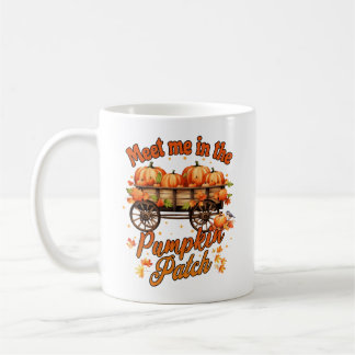 Taza De Café Reúnete conmigo en el parche de calabaza