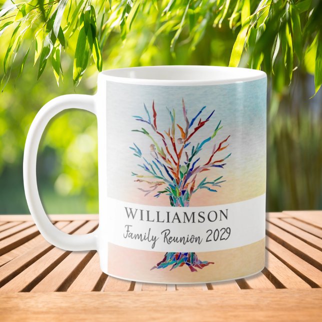 Taza De Café Reunión de familia de árbol de nombres personaliza (Subido por el creador)