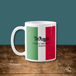 Taza De Café Reunión de nombre de apellido italiano personaliza