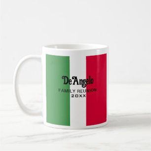 Taza De Café Reunión de nombre de apellido italiano personaliza