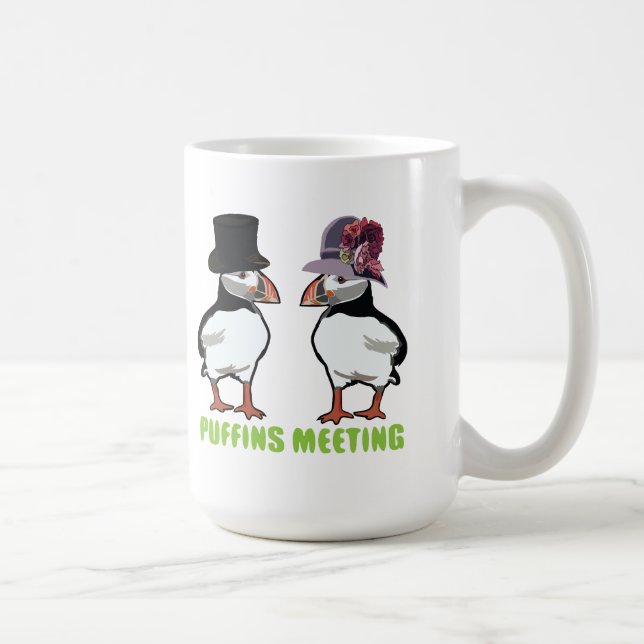 Taza De Café Reunión de Puffins (Derecha)