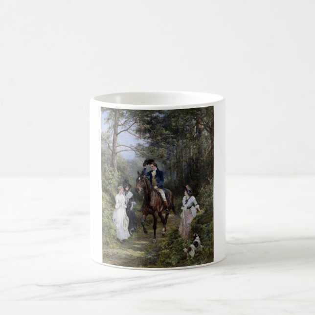 Taza De Café Reunión en el bosque (por Heywood Hardy) (Centro)