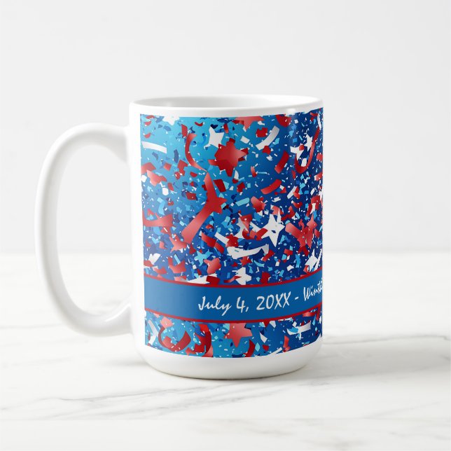 Taza De Café Reunión familiar 4 de julio Celebración Mug (Izquierda)