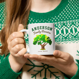 Taza De Café Reunión Familiar con Nombre Personalizado Árbol Ve