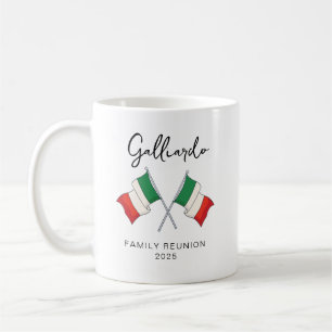 Taza De Café Reunión familiar de la bandera italiana 