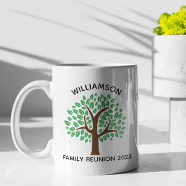 Taza De Café Reunión familiar Personalizado de árbol verde lind