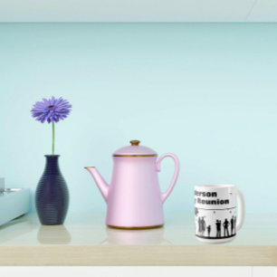 Taza De Café Reunión Familiar Silueta Negra Nombre