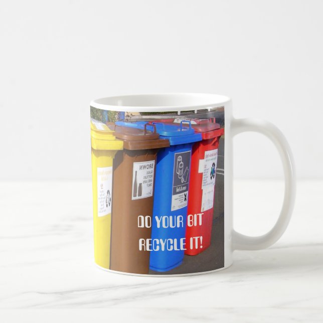Taza De Café Reutilizar las papeletas de reciclaje coloridas (Derecha)