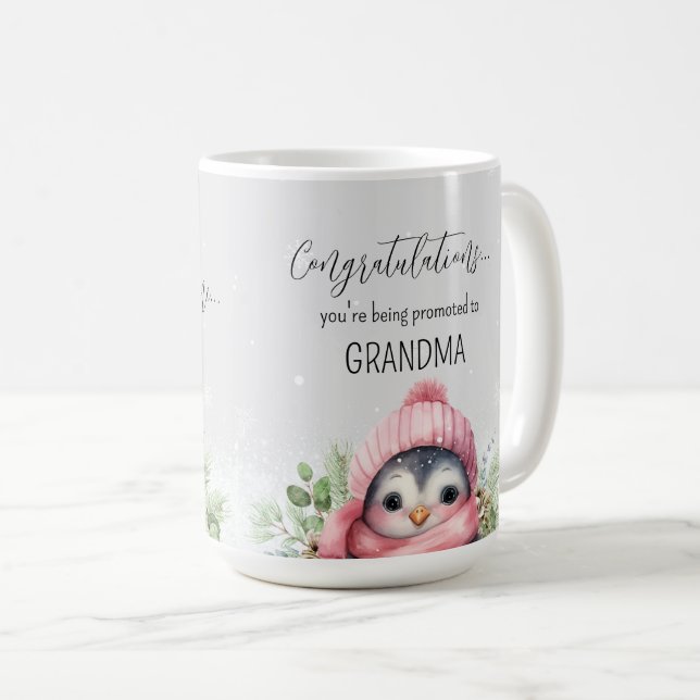 Taza De Café Revelación de embarazo de pingüino suave promovida (Anverso derecho)