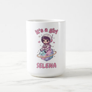 Taza De Café Revelación de género de Kawai Astro Chica