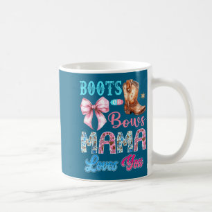 Taza De Café Revelación de género occidental Botas o lazos Mamá