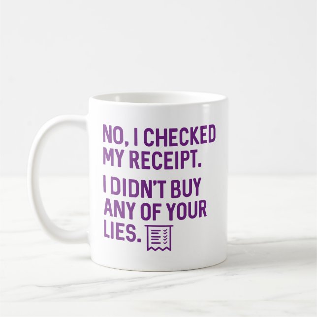 Taza De Café Revisé mi recibo (Izquierda)