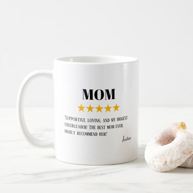 Taza De Café Revisión de 5 estrellas de Mamá | Mejor Regalo de  (Con donut)