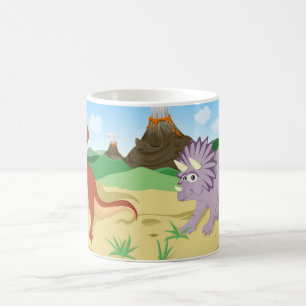 Taza De Café Rex de Tyrannosaurus y Triceratops