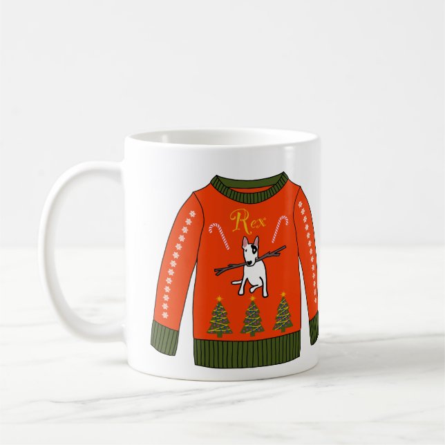 Taza De Café Rex Los Navidades De TV Terrier Sweater Mug (Izquierda)
