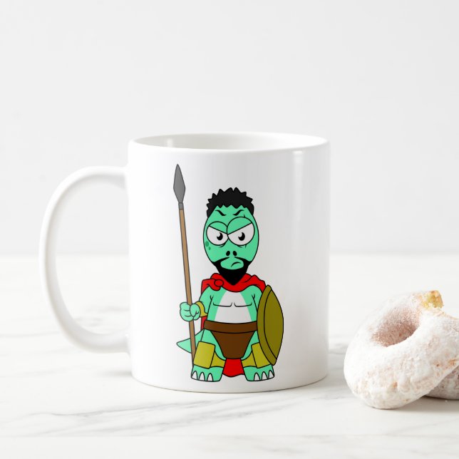Taza De Café Rex Tirano Vestido Como Leónidas. (Con donut)