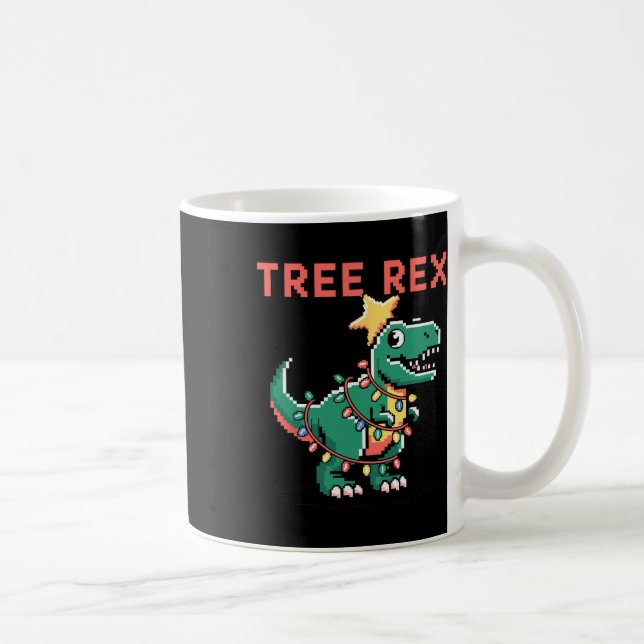 Taza De Café Rex Tree suéter feo de Navidad Dinosaurio Navidad (Derecha)