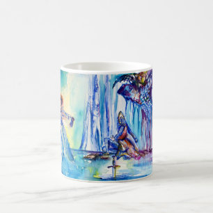 TAZA DE CAFÉ REY ARTHUR, SEÑORA DEL LAGO Y EXCALIBUR