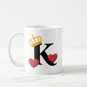 Taza De Café Rey de Corazones Corona Emblema K