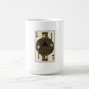 Taza De Café Rey de espadas — Negro Regal y Oro