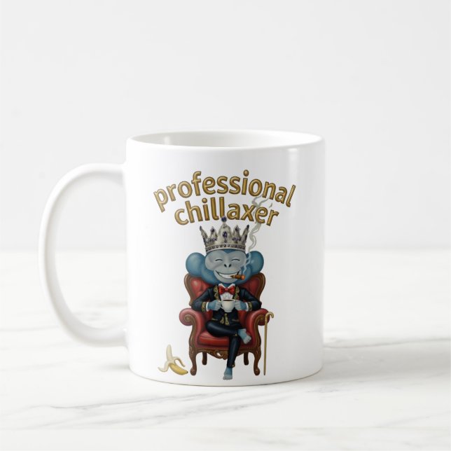 Taza De Café Rey de la comodidad Mono Chillaxer  (Izquierda)