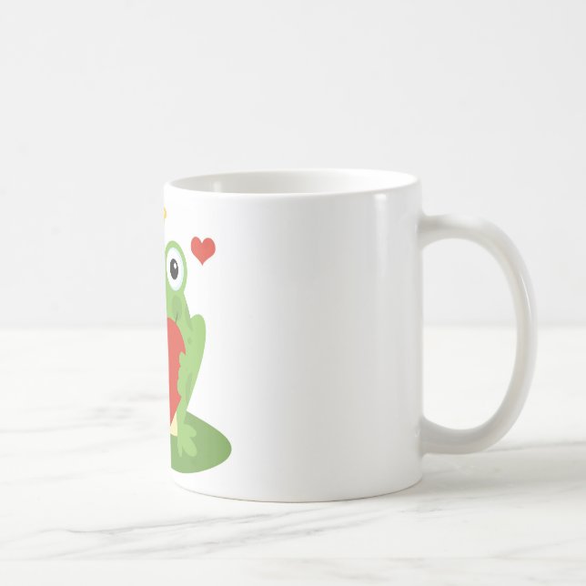 Taza De Café Rey de la rana con el corazón (Derecha)