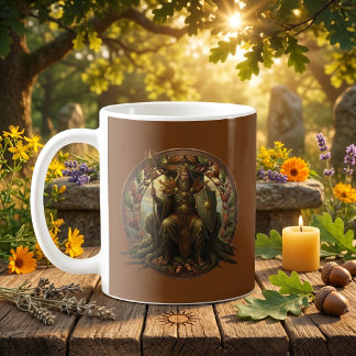 Taza De Café Rey de Roble Solsticio de Verano Folclore Británic